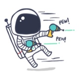 Cool Astronaut WhatsApp Sticker #18