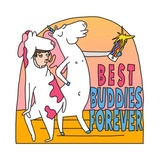 Best Friend of Unicorn WhatsApp Sticker pack