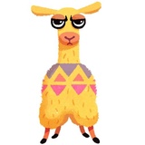 Hipster Llama WhatsApp Sticker #12