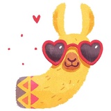 Hipster Llama WhatsApp Sticker #13