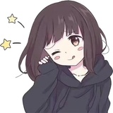 Cute Anime Girl WhatsApp Sticker #4
