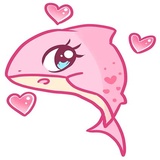 Pink Shark WhatsApp Sticker pack