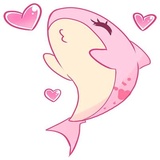 Pink Shark WhatsApp Sticker #10