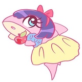 Pink Shark WhatsApp Sticker #12