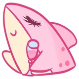Pink Shark WhatsApp Sticker #15