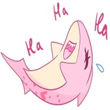 Pink Shark WhatsApp Sticker #17