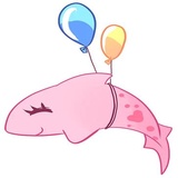 Pink Shark WhatsApp Sticker #23