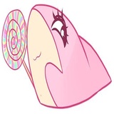 Pink Shark WhatsApp Sticker #24