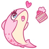 Pink Shark WhatsApp Sticker #26