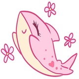 Pink Shark WhatsApp Sticker #3