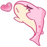 Pink Shark WhatsApp Sticker #7