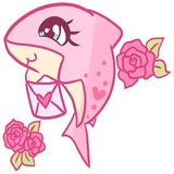 Pink Shark WhatsApp Sticker #8