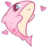 Pink Shark WhatsApp Sticker #9