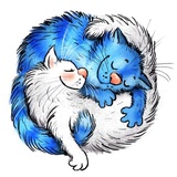 Rinas Blue Cats WhatsApp Sticker #11